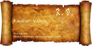 Kaufer Vince névjegykártya