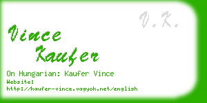 vince kaufer business card